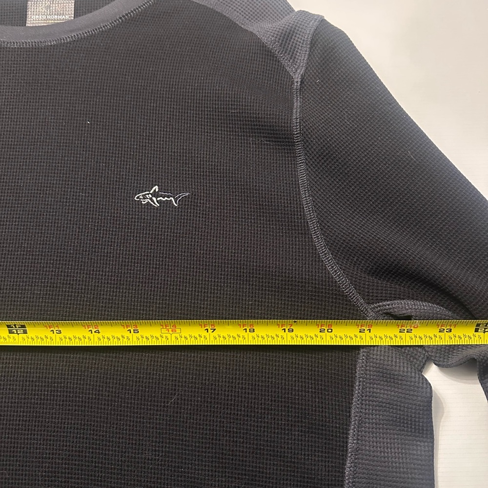 Greg Norman Tasso Elba XL Extra Large Ribbed Black/Grey Long Sleeve Polo Shirt - Picture 6 of 8